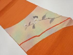 リサイクル　手織り紬花模様織出し名古屋帯